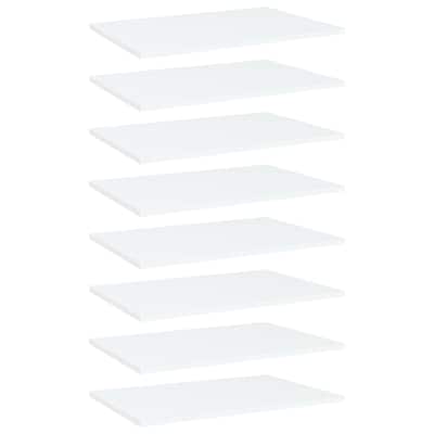 vidaXL Bookshelf Boards 8 pcs White 23.6"x15.7"x0.6" Chipboard
