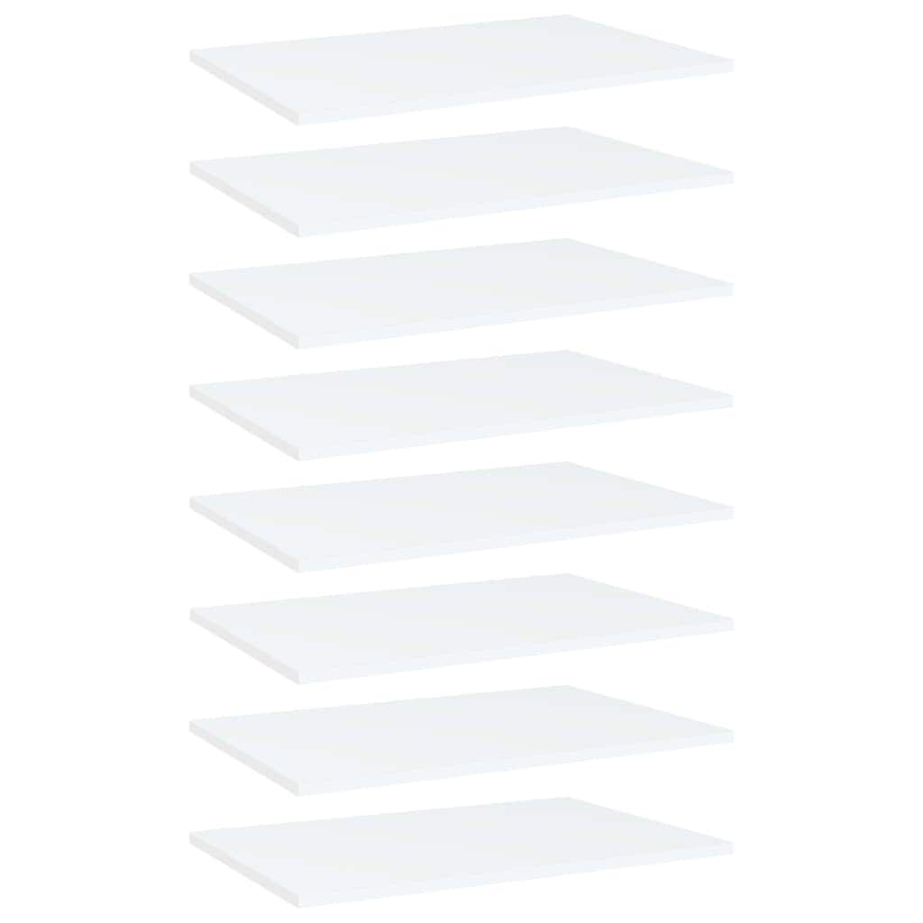 vidaXL Bookshelf Boards 8 pcs White 23.6"x15.7"x0.6" Chipboard
