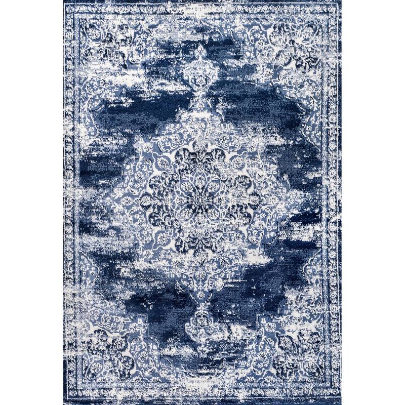 JONATHAN Y Rosalia Ornate Medallion Modern Area Rug - 8 X 10 - Navy/Ivory