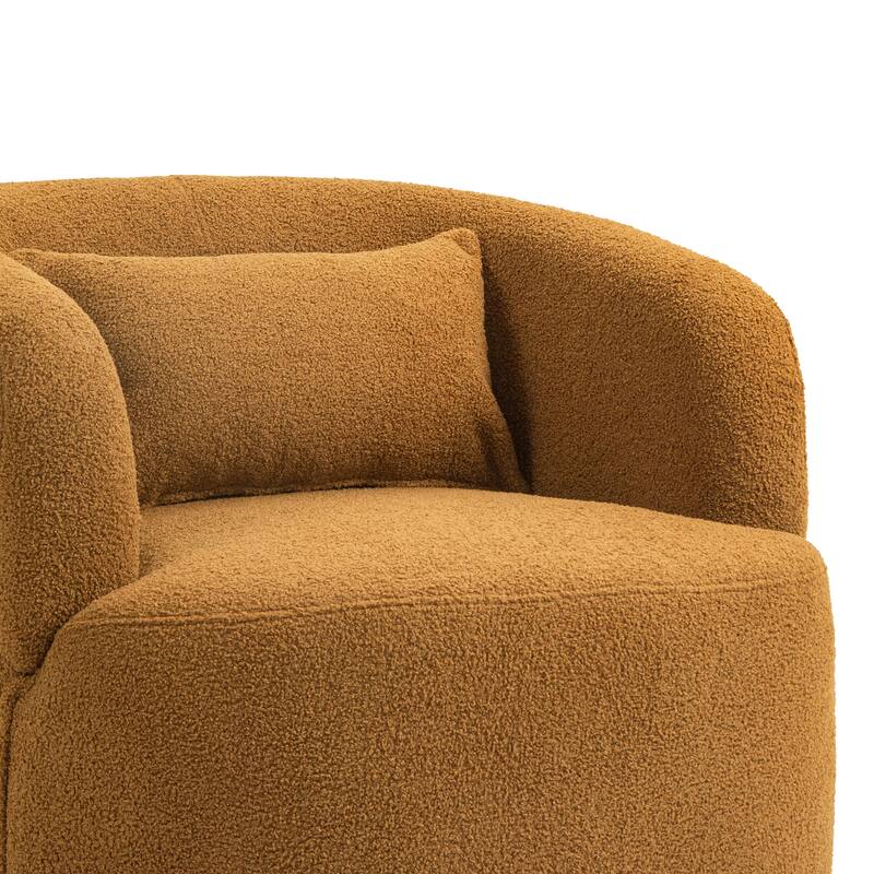 Set of 2 Single Accent Chair Teddy Swivel Barrel Chairs