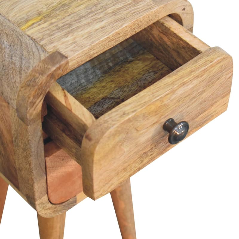 HomeRoots 16" Oak Solid Wood Square Two Drawer Nightstand