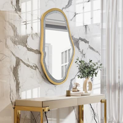Clarise Crystal Accent Wall Mirror Diamonds Art Decoration Glass Bathroom Vanity Mirror