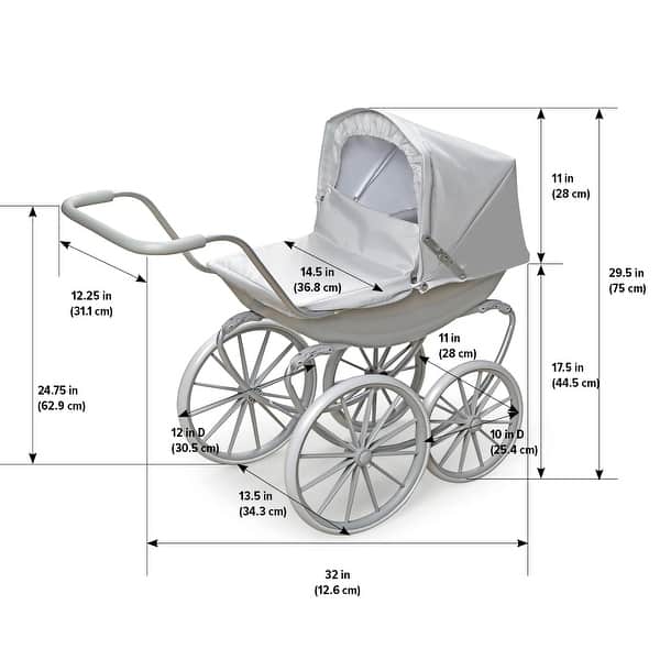 Badger Basket London Doll Pram - Executive Gray