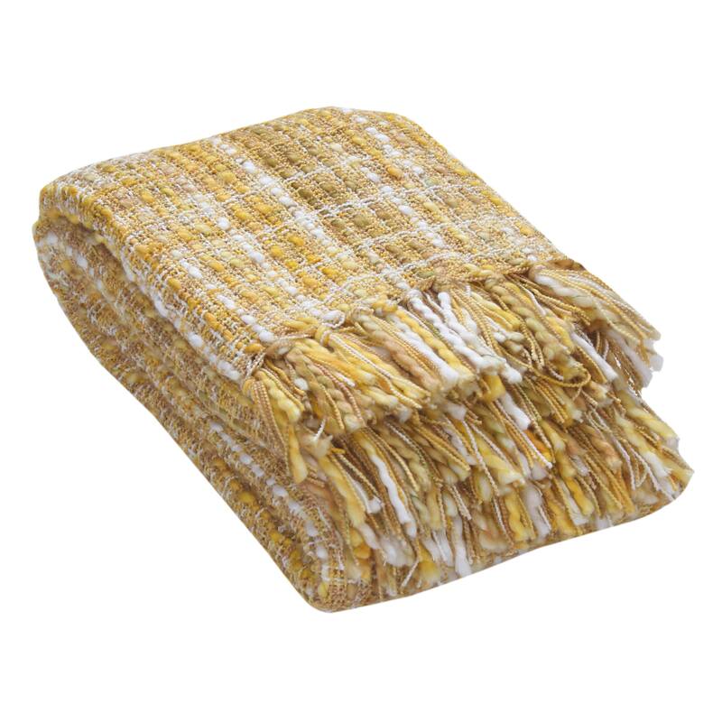 Florence Luxury Throw Blanket 50x60 Soft Cozy Throw for Sofa and Bed. - GOLD