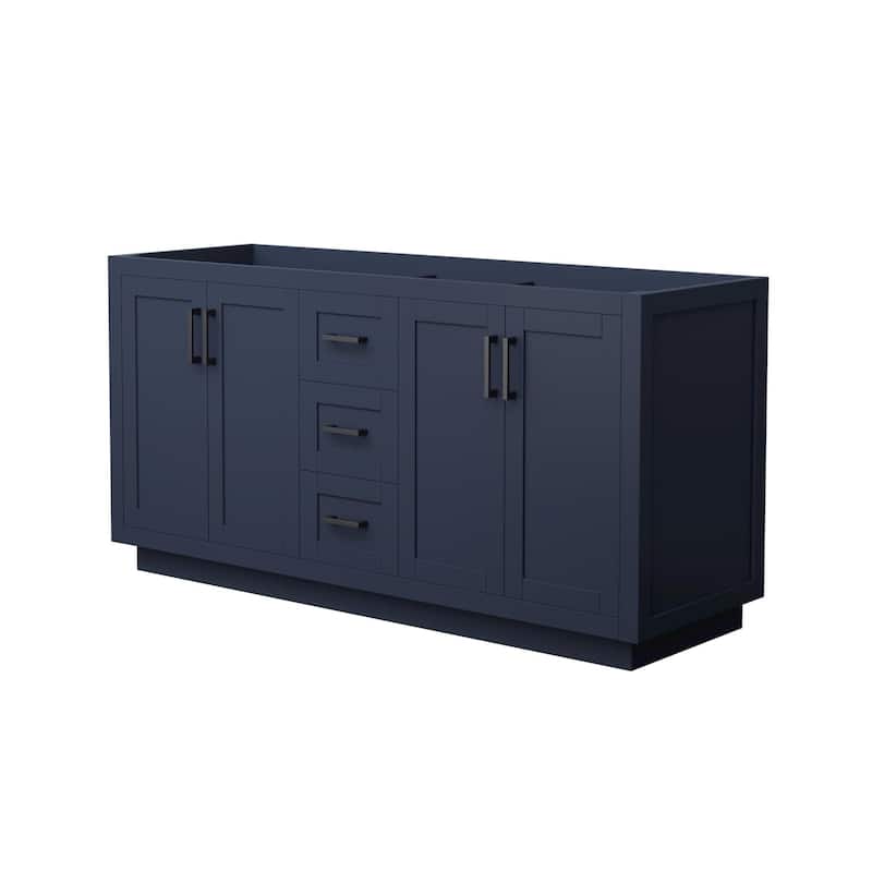 Wyndham Collection WCF2929-66D-CX-MXX Miranda 66" Double Free Standing - Dark Blue / Matte Black Hardware