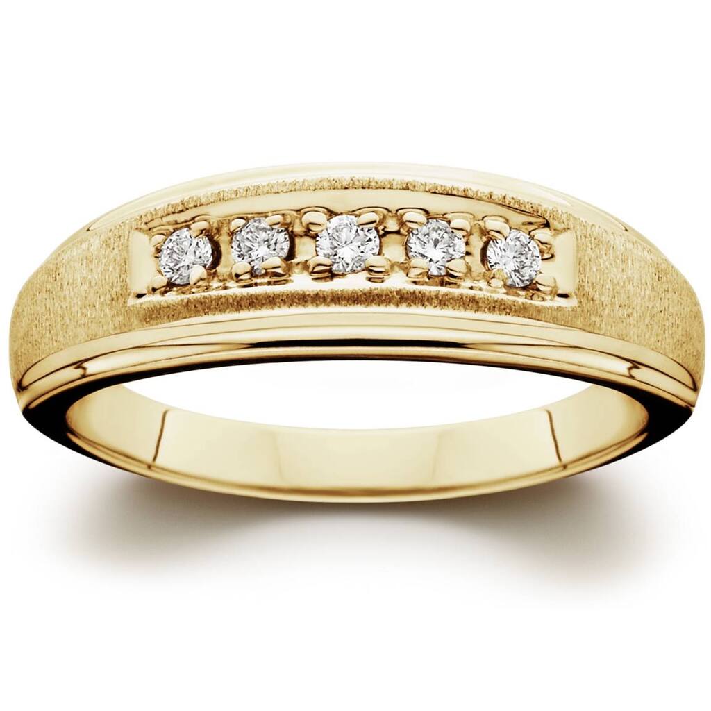 Ladies Yellow Gold 1/6ct Diamond Wedding Ring