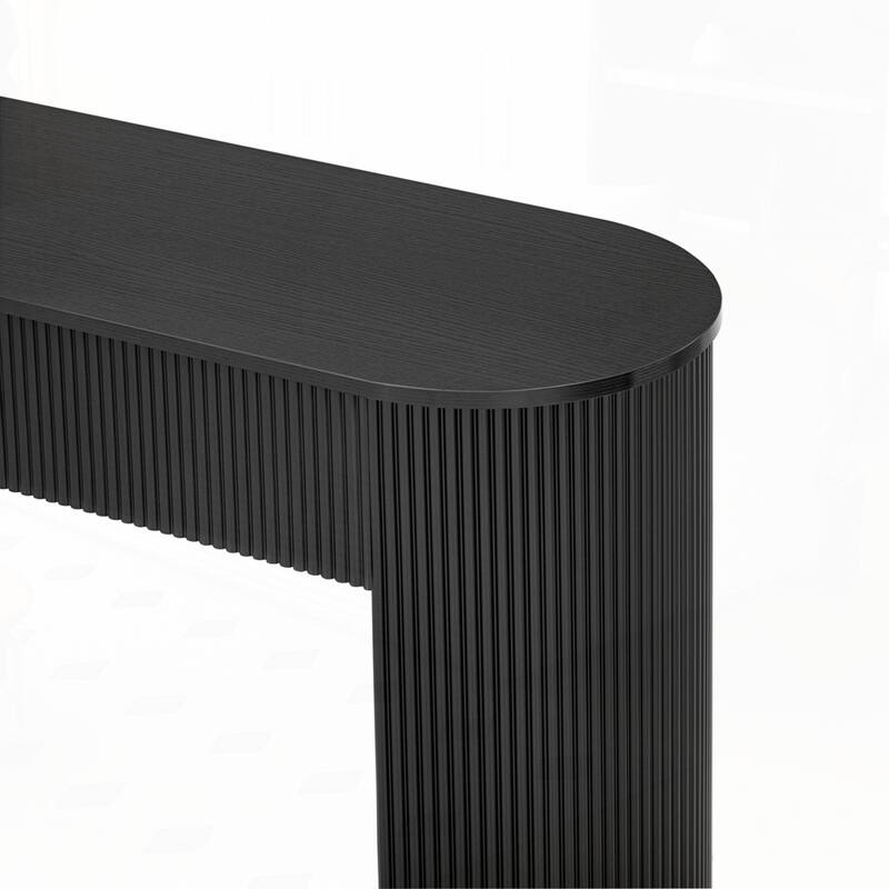 Oval Top Console Table with Storage