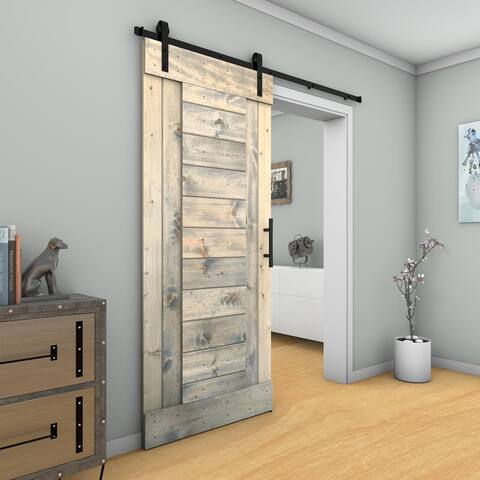 Barn Door With Solid Knotty Pine Paneled Wood and Hardware Kit(DIY)