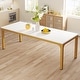 preview thumbnail 8 of 30, 78.74 Inches Rectangular Dining Table with Heavy-Duty Metal Legs (Only Table) White+Gold