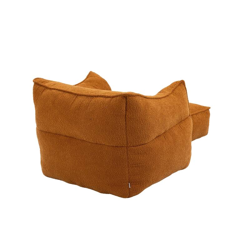 GDFStudio - COOLMORE Boucle Bean Bag Chair with Memory Foam Filling for Ultimate Comfort