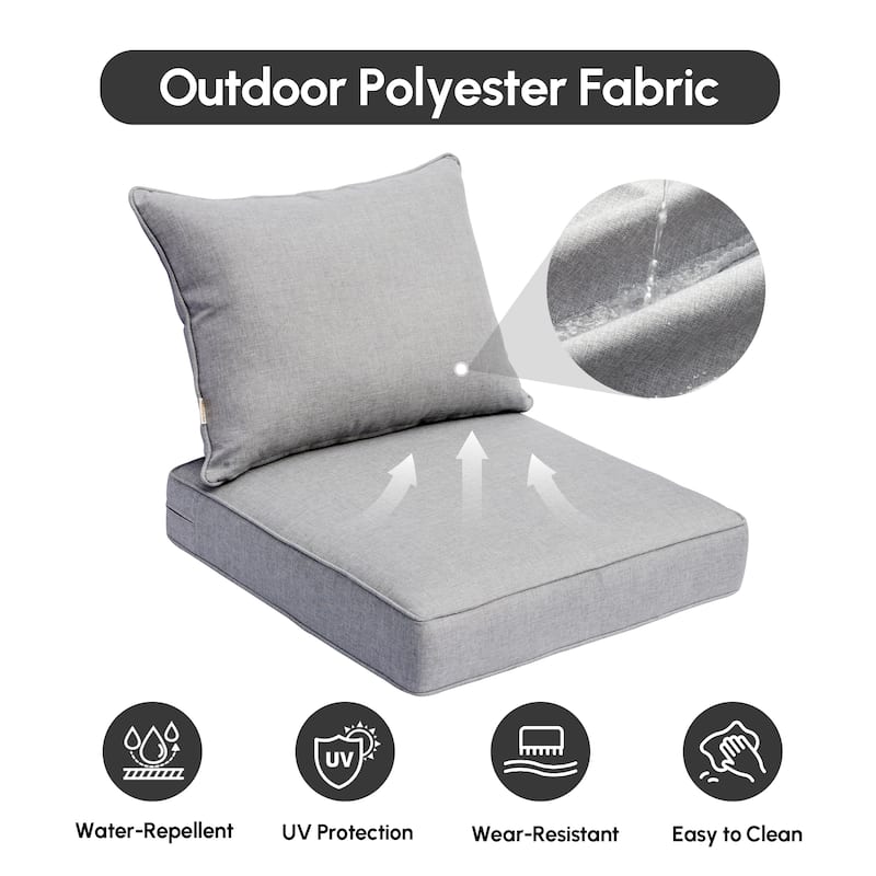 XIZZI Outdoor Seat Back Cushion Set Plush Comfort for Patio Furniture