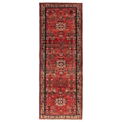 ECARPETGALLERY Hand-knotted Andelz Red Wool Rug - 3'6 x 9'3