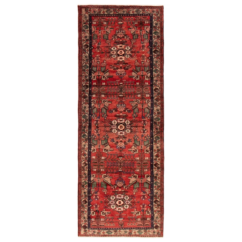 ECARPETGALLERY Hand-knotted Andelz Red Wool Rug - 3'6 x 9'3
