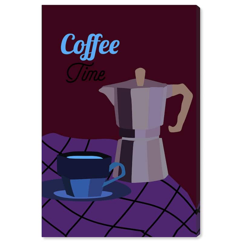 Wynwood Studio Canvas Drinks and Spirits Coffee Perfect Time Blue and Light Blue Modern & Contemporary Wall Art Canvas Print