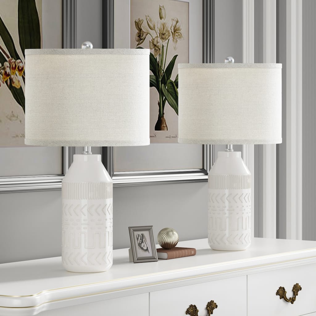 Maxax Ceramic Table Lamp For Living Room/bedroom (Set of 2)