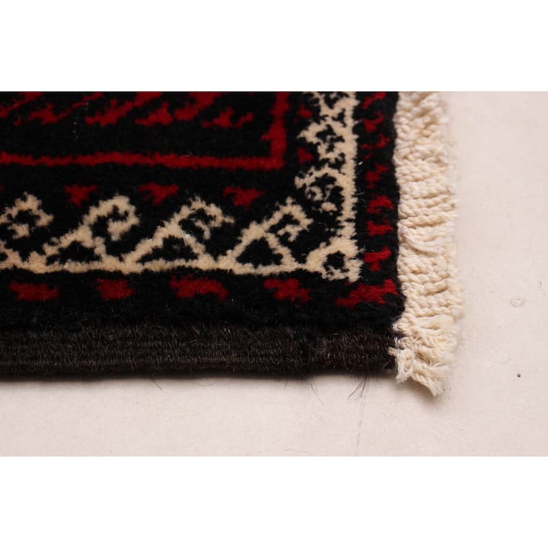 ECARPETGALLERY Hand-knotted Royal Baluch Black, Red Wool Rug - 3'5 x 6'3