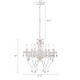 preview thumbnail 6 of 7, White Chandelier with Clear Crystals 6-Light Modern Crystal Chandelier