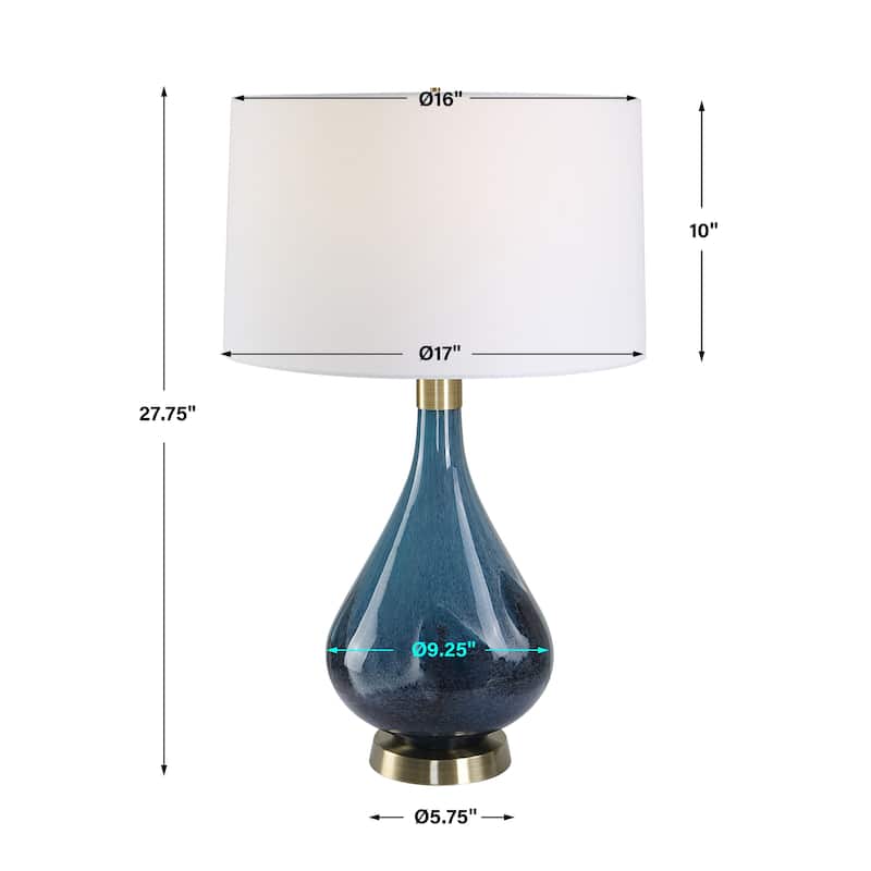 Uttermost Riviera Art Glass Table Lamp - 17"W x 27.75"H x 17"D