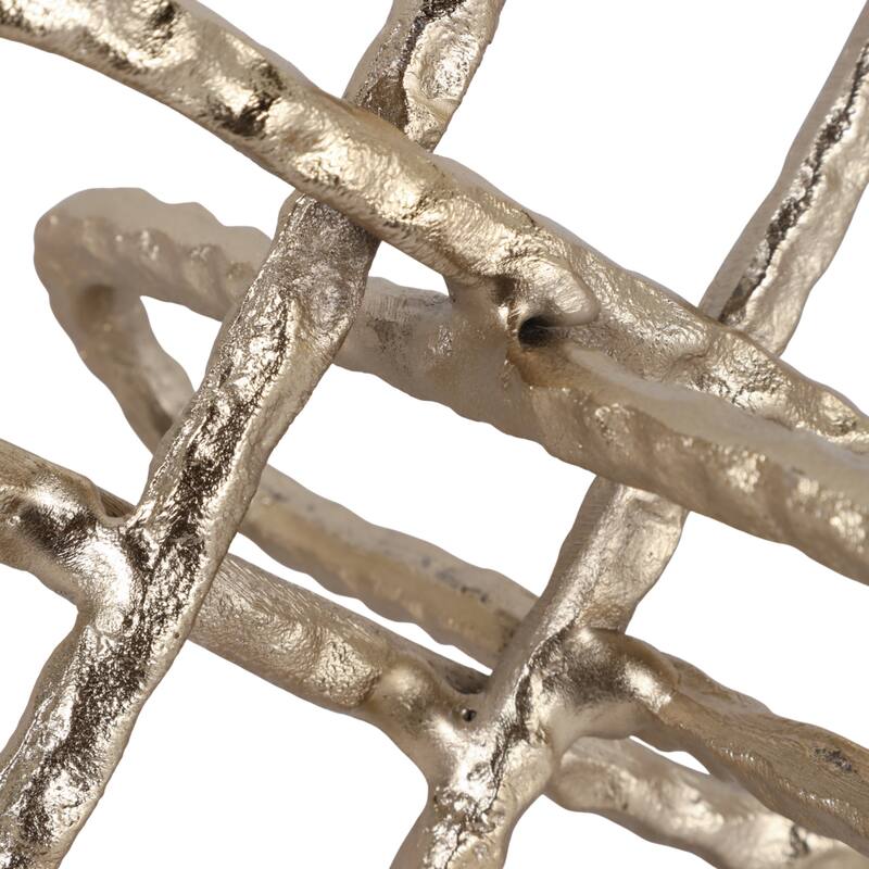 Contemporay Metal Round Edge Jack Decorative Object - 9.0"