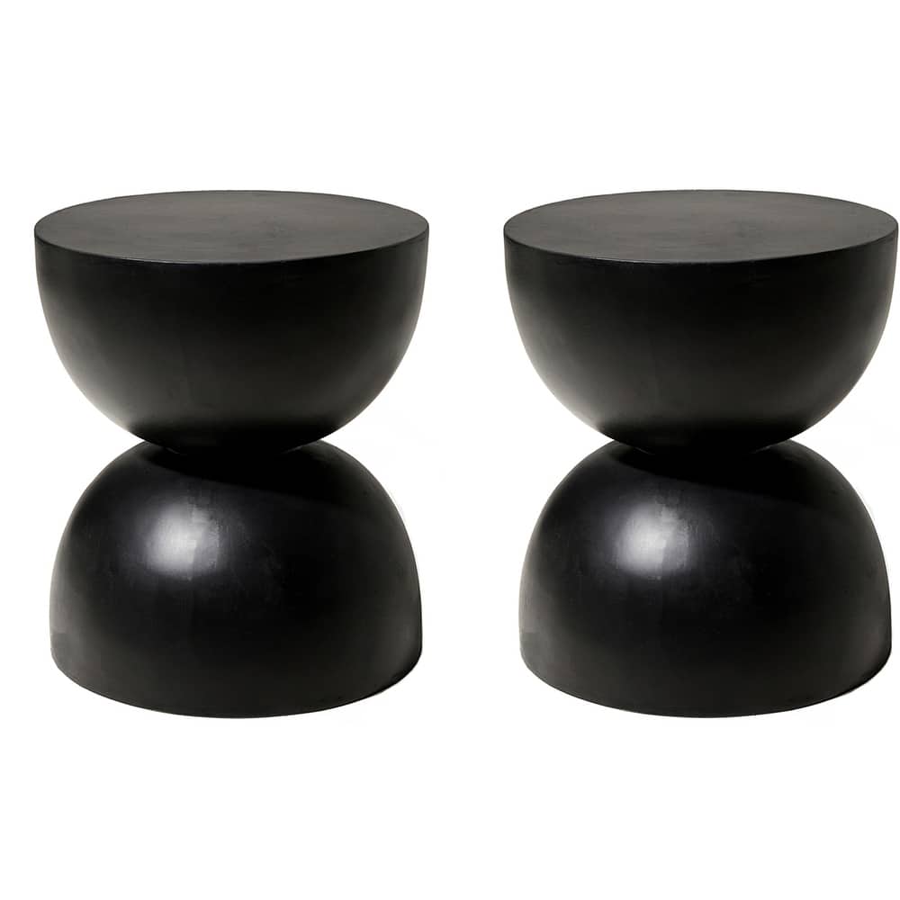 Glitzhome Set of 2 18"H Modern MGO Garden Stool Plant Stand