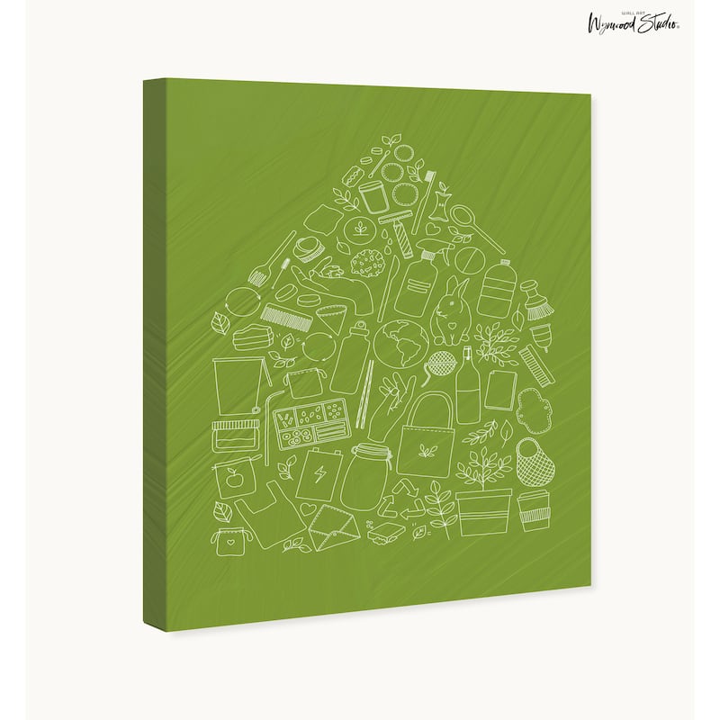 Wynwood Studio Canvas Education and Office Green Recycle Green Modern & Contemporary Wall Art Canvas Print