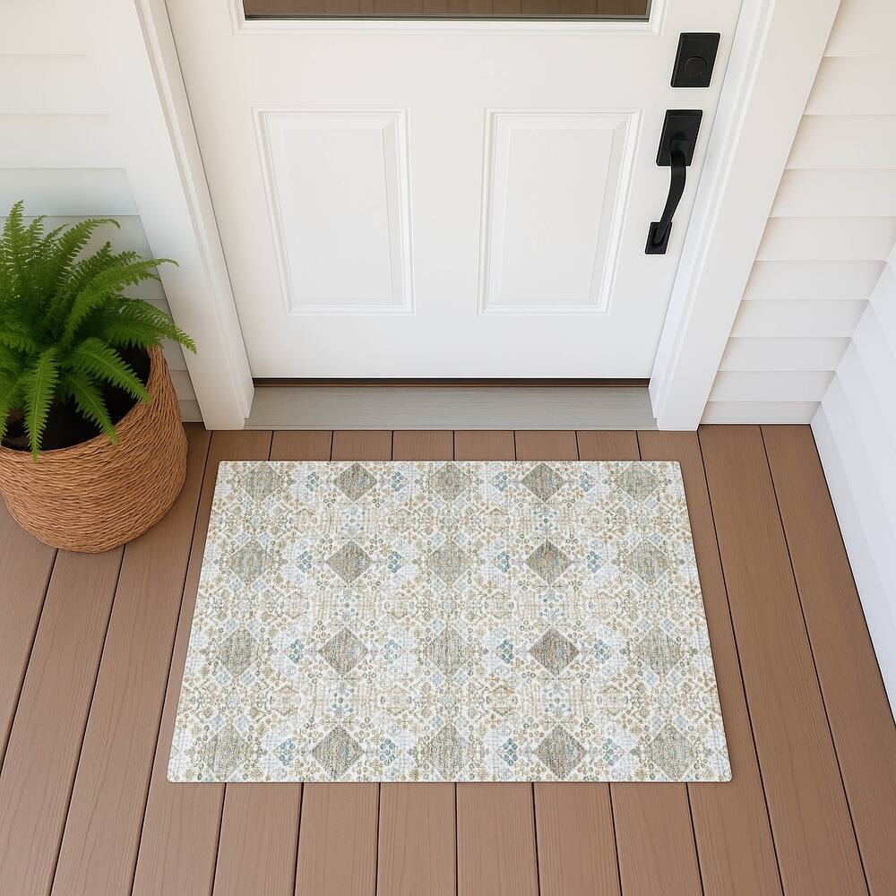 Machine Washable Indoor/ Outdoor Global Flory Chantille Rug