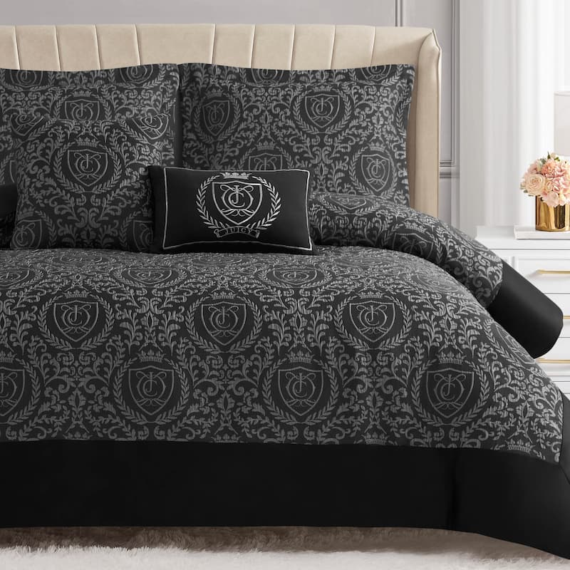 Juicy Couture Dovona 5-Piece Queen Comforter Set - Black - Twin - Twin XL