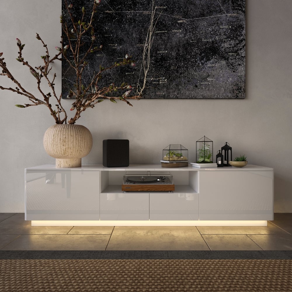 HighGloss LED TV Stand TV Entertainment Center TV Console Media Gaming