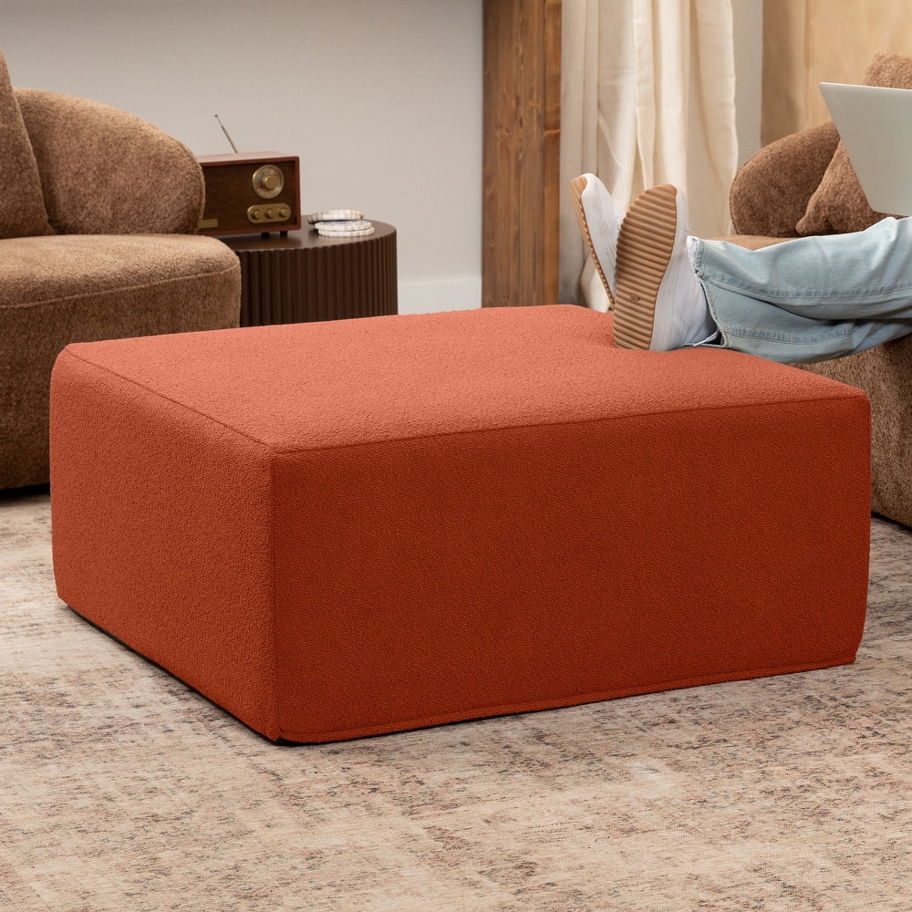 Jaxx Fairlie Couch Ottoman - Oversized Square Foam Coffee Table Ottoman