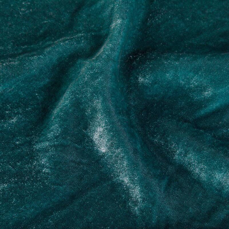 HiEnd Accents Stella Faux Silk Velvet Ruffle Skirt 3 Piece Bedspread Set with Pillow Shams