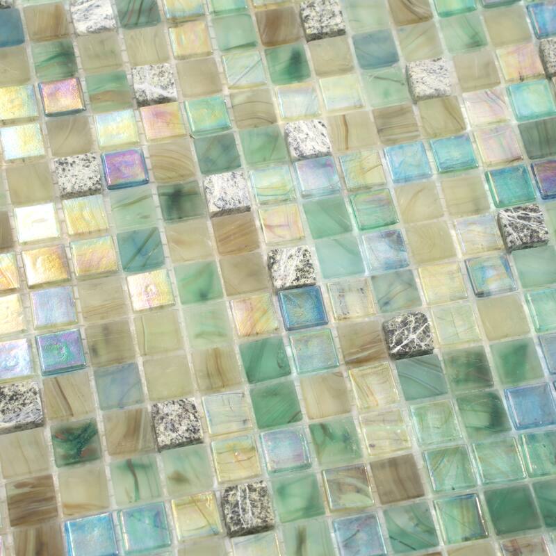 Apollo tile 12" x 12" Mingles Glossy Emerald Green Glass Tile (9.3 sq ft/case) - 10 Pack