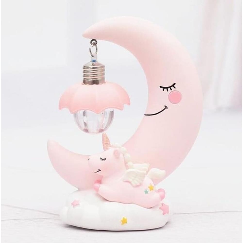 Shop Led Night Light Resin Moon Unicorn Cartoon Baby Nursery Lamp