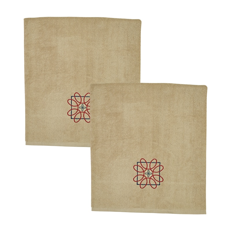Park Designs Gemstone Bath Towel Set of 2 - Bath Towel - Beige - Bath Towel