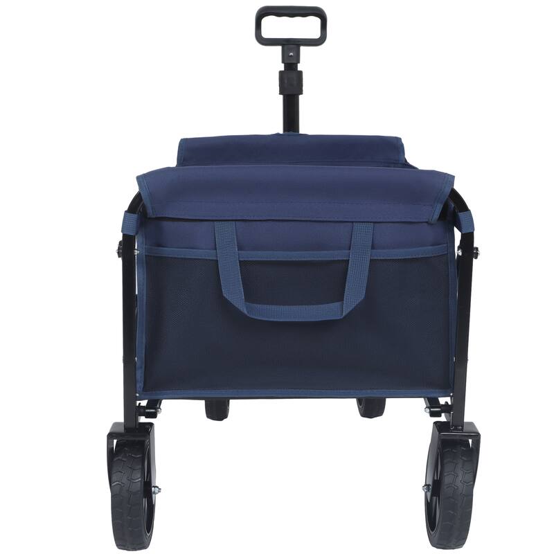 Expandable Dual-Layer Utility Wagon with 100% Extra Space - Grocery Cart for Camping, Shopping, Sports, Gardening, Fishing
