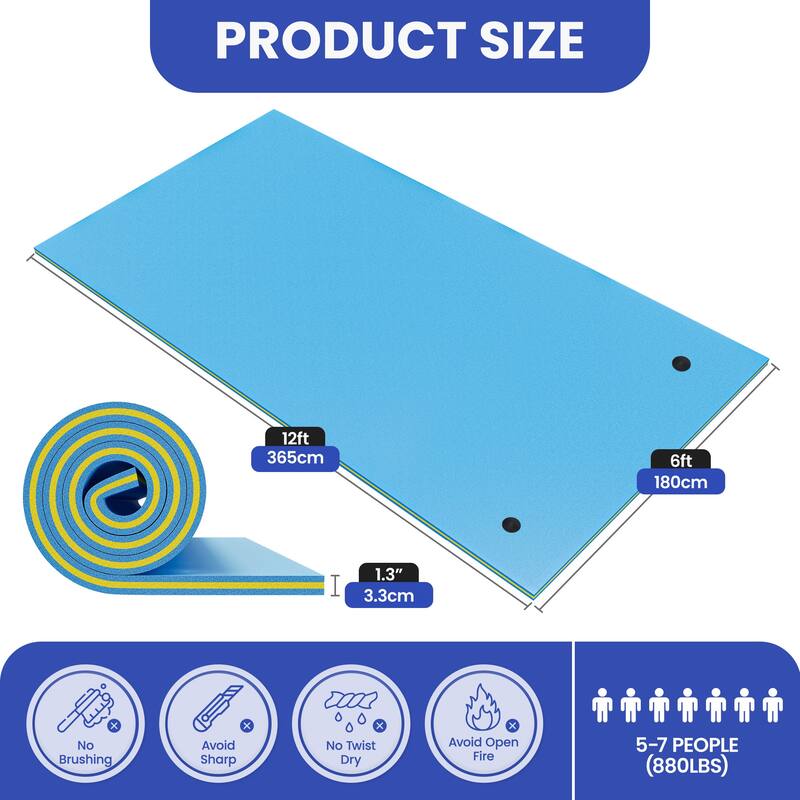 Moasis 3 Layer Floating Water Pad Foam Mat