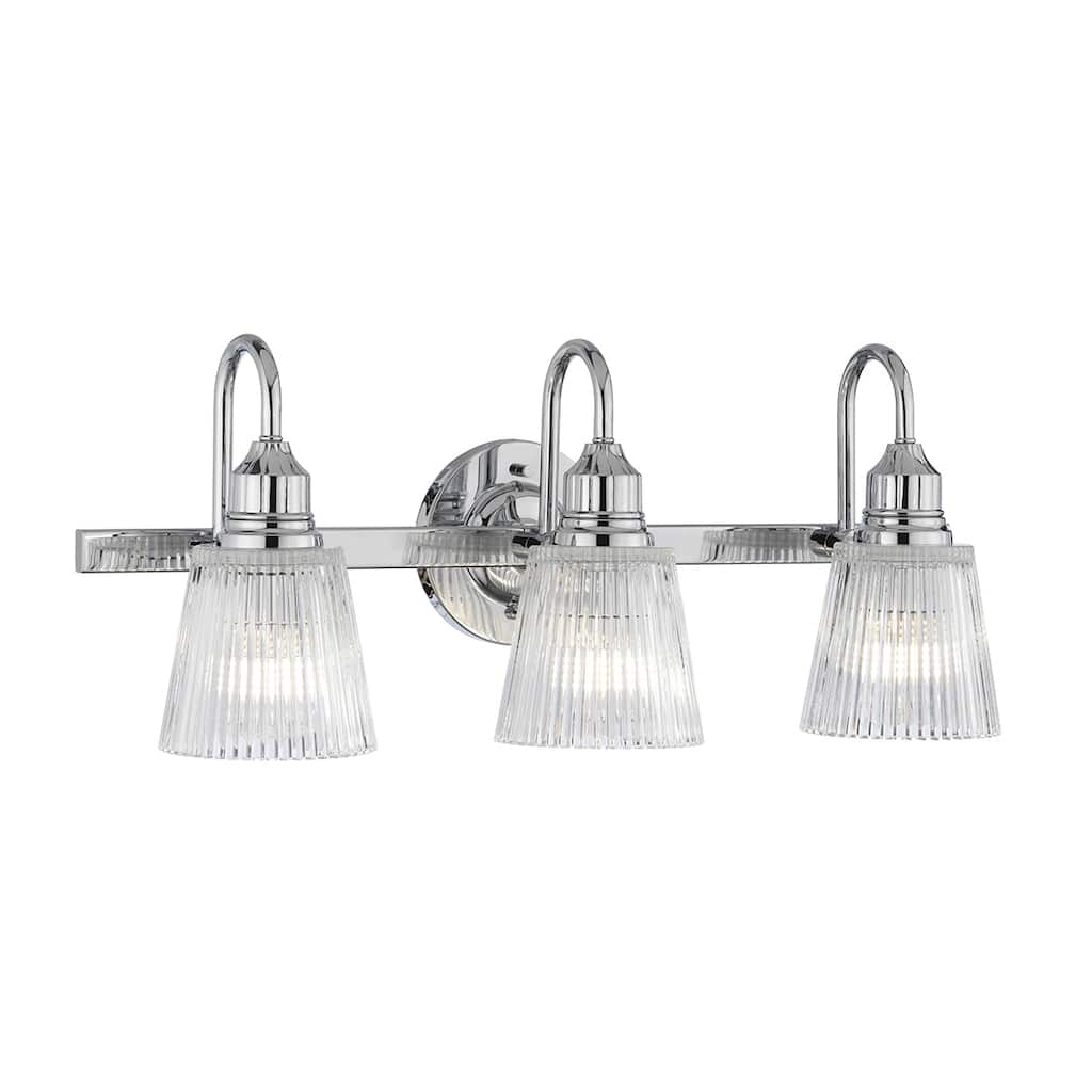 Addison 3 Light Bath Light in Polished Chrome - 24 x 7.75 x 9.5
