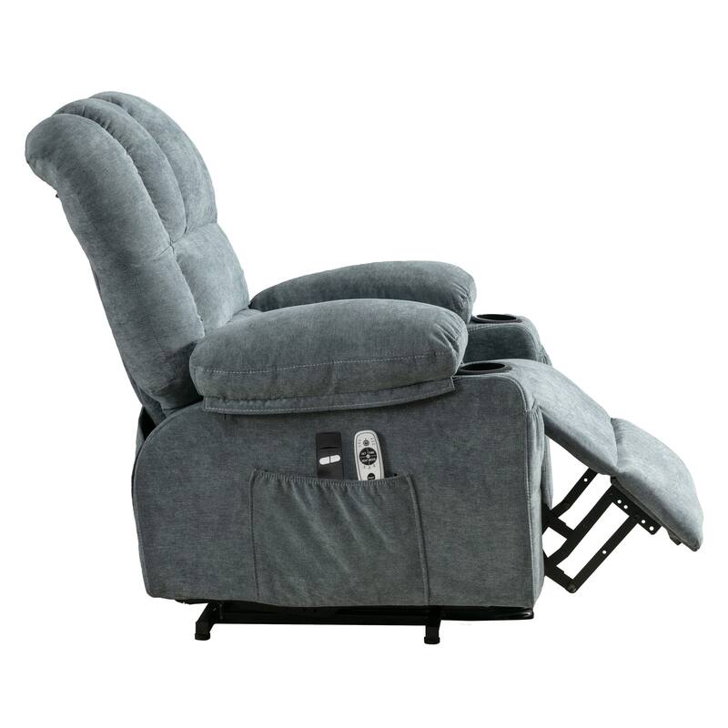 Power Lift Recliner Chair for Elderly with Vibration Massage and Heat, Living Room Single Electric Sofa with USB & Cup Holder