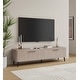 preview thumbnail 12 of 31, Manhattan Comfort Mid Century Modern Jodie 68.9 Inch TV Stand Beige