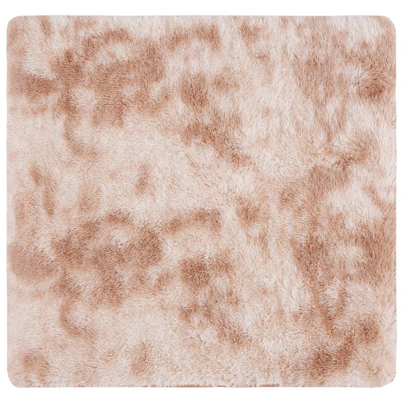 SAFAVIEH Rainbow Shag Didy Shag Rug - 4' Square - Beige
