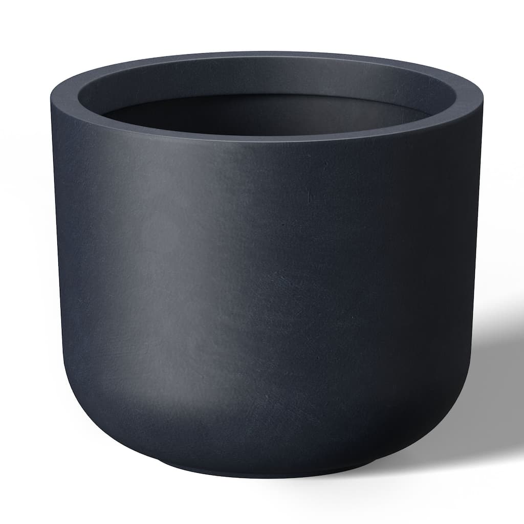 Tall Concrete Round Plant Pots / Large Indoor and Outdoor flower Planters with drainage holes