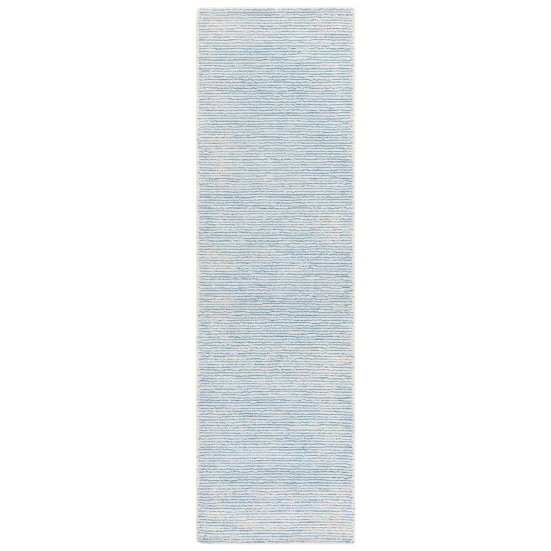 SAFAVIEH Handmade Abstract Rumena Contemporary Rug - 2'3" x 8' Runner - Ivory/Blue