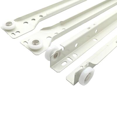 22" Bottom Mount V-Notch Epoxy Euro Self -Close Drawer Slide, 1 Pair