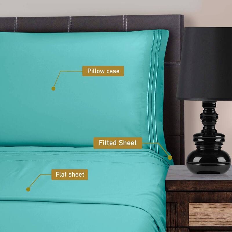 Superior Wrinkle-resistant Embroidered Microfiber Deep Sheet Set