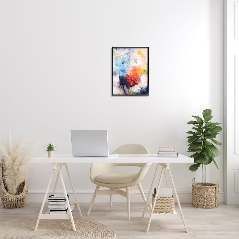 Stupell Dancing Woman Abstract Expressive Painting Lively Rainbow Tones Framed Wall Art - Multi-Color