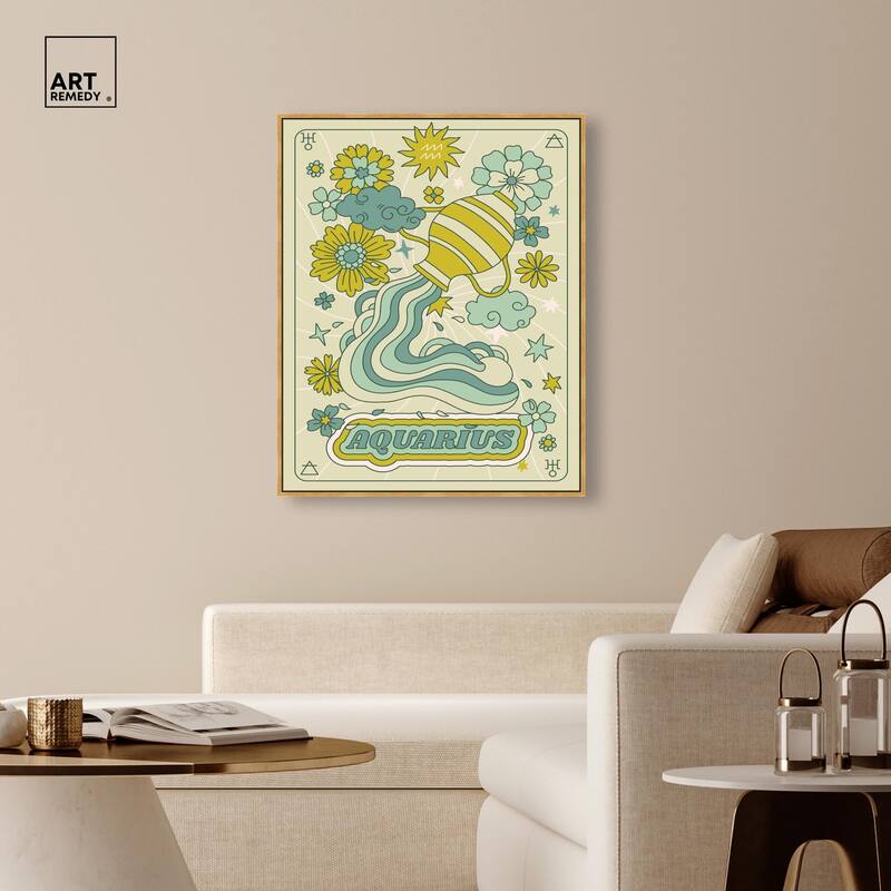 Aquarius Stars Card Canvas by Art Remedy