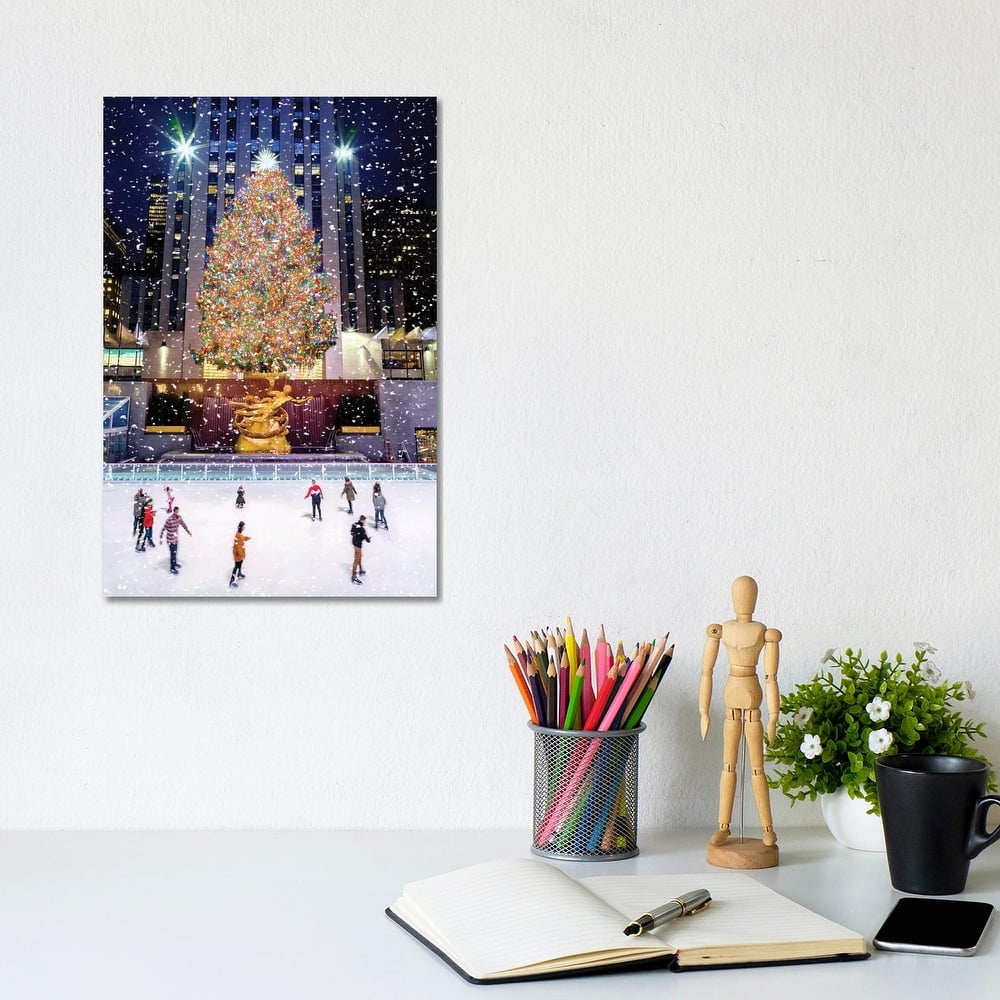 iCanvas "Iceskating Rink Rockefeller Center New York City Painting" by Susanne Kremer Canvas Print
