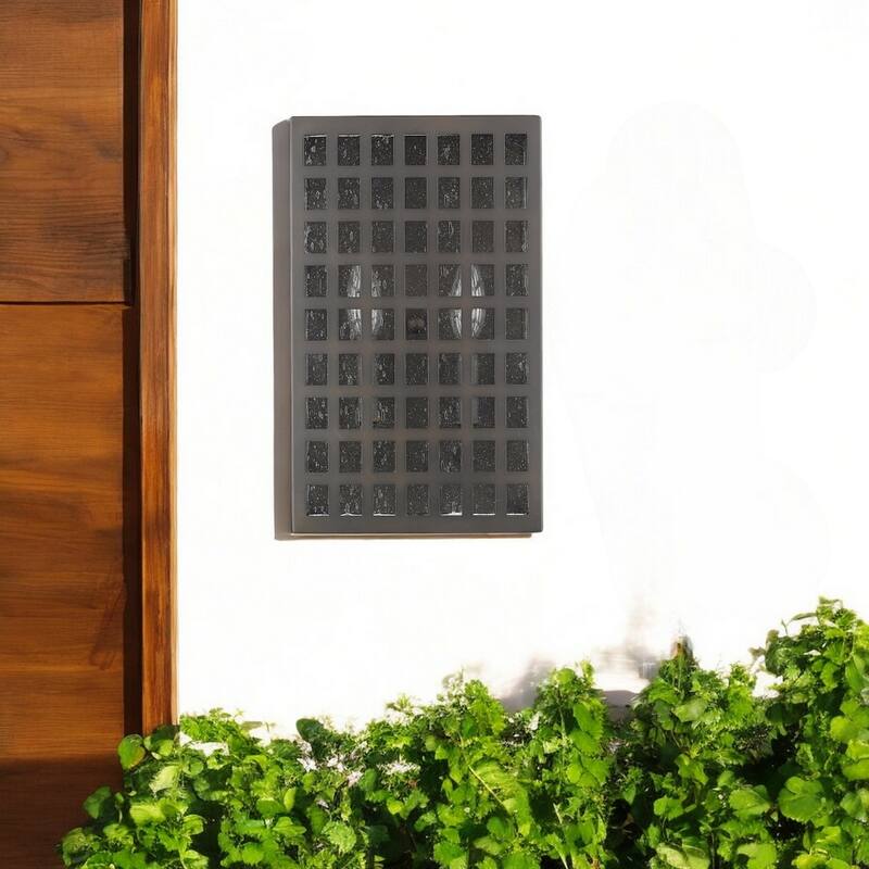 Steel LED Wall Light with Seedy Glass and Flush Mount - 4” x 8” x 13.25” (D x W x H)