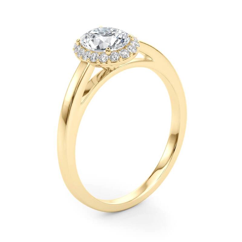 Auriya 14k Yellow Gold Lab Grown Oval Diamond Halo Engagement Ring 0.50 to 5.00 ct. tw. (F-G VS)