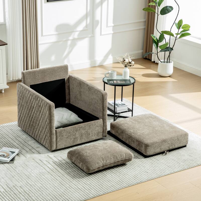 Swivel Accent Chair, Comfy Reading Chairs, Accent Single Armchair Upholstered Sofa Tufted Accent Square Club Chair