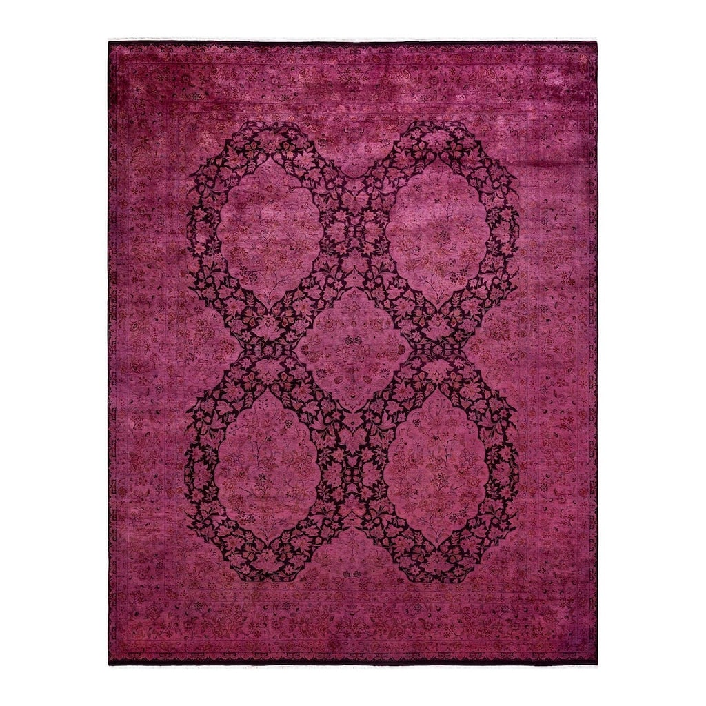 Overdyed, One-of-a-Kind Hand-Knotted Area Rug - Pink - 8' 2" x 10' 2"